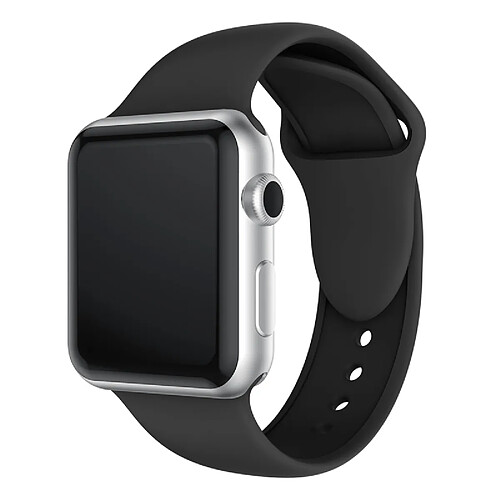 Wewoo Bracelet Bande de montre en silicone à double rivets pour Apple Watch séries 3 et 2 & 1 38 mm (Noir)