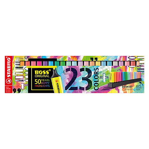 Surligneur Stabilo Boss couleurs assorties - Paquet de 23