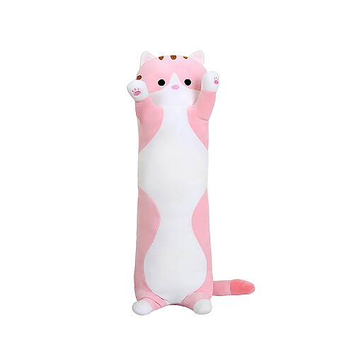 Universal 70cm peluche animaux chat mignon créatif long doux jouet bureau repos sommeil sieste coussin peluche cadeau poupée pour les enfants | coussin de luxe (rose)