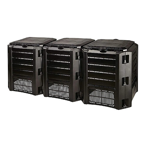 Composteur segmenté triple Prosperplast Compogreen 1200L 3 modules Noir