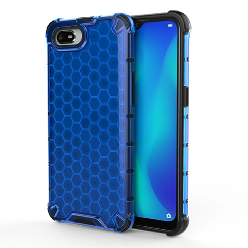 Wewoo Coque Pour OPPO Realme C2 Shockproof Honeycomb PC + TPU Case Blue