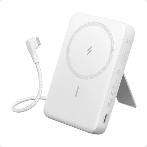 SANAG Zolo Power Bank Magnétique, Batterie Externe Portable 10000Mah Sans Fil Avec Recharge Rapide 30 W ., Câble Usb-C Intégré Et Support Ajustable, Pour Iphone Séries 15/14, Airpods, Et Bien Plus