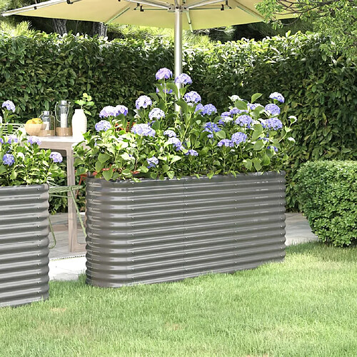 vidaXL Lit surélevé de jardin Acier enduit de poudre 152x40x68 cm gris