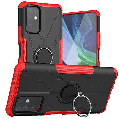 Coque en TPU 2-en-1, anti-choc avec béquille pour votre Infinix Note 10 - rouge