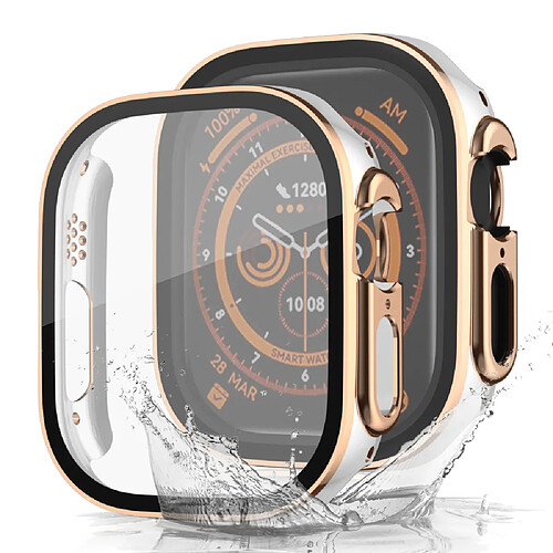 INF Boîtier galvanisé étanche bicolore pour Apple Watch 44 mm PinkGold