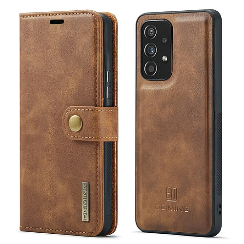 Etui en PU DG.MING magnétique avec support marron pour votre Samsung Galaxy A53 5G