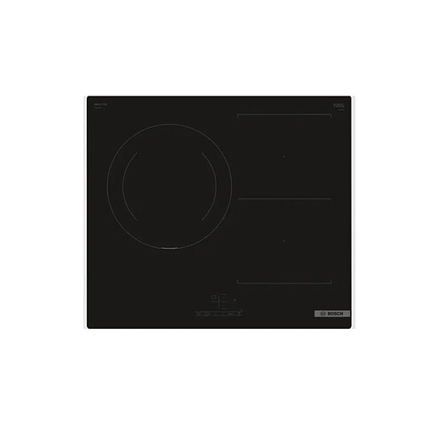 Table de cuisson vitrocéramique 60cm 3 foyers 7400w noir - PVJ611BB6E - BOSCH