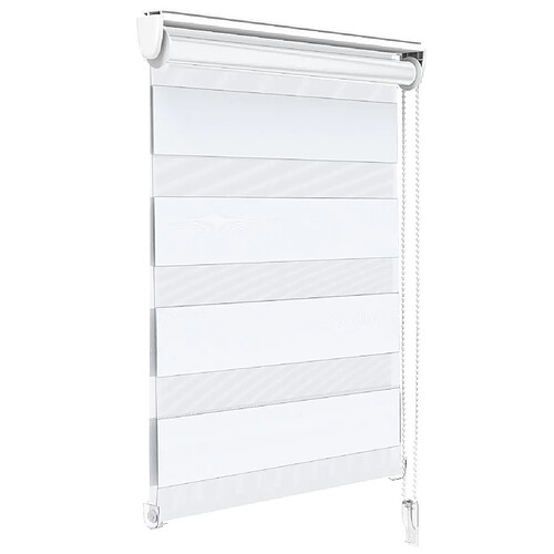 Vounot Store enrouleur jour nuit double 50x150cm Blanc