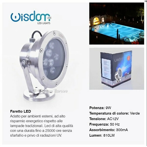 Tradex DE JARDIN EXTÉRIEUR 9 WATT LUMIÈRE VERTE CHAUDE ET FROIDE RGB