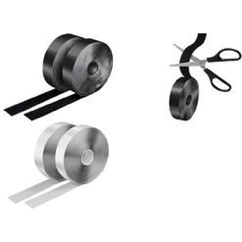 LogiLink Klettband-Set, 2er Set, 25 mm x 5 m, weiß selbstklebende Klettbandrollen (Haken & Schlaufen), - 1 Stück (KAB0081)