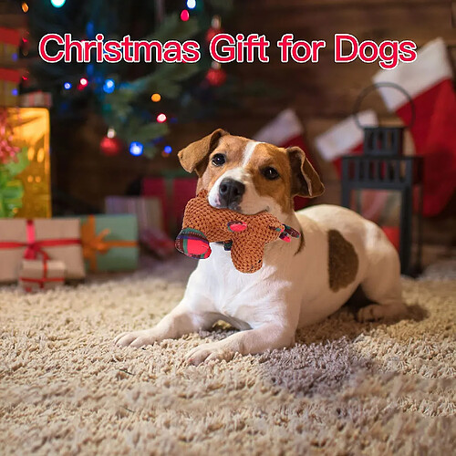 Jouets pour chiens de Noël Jouets pour chiens en peluche grinçants pour grands chiens - Jouets pour gros chiens durables à mâcher dur pour chiots petits moyens grands races