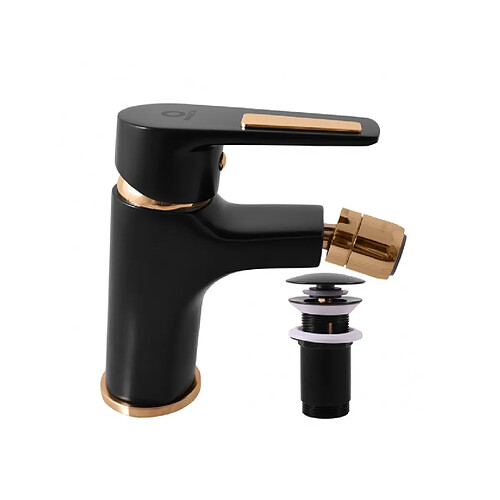 Rav Mitigeur bidet COLORADO en laiton noir doré avec siphon