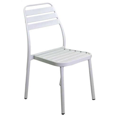 Webmarketpoint Chaise d'extérieur Las vegas en aluminium blanc cm 49x 58 x h45 / 88