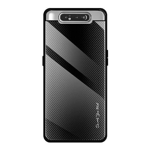 Wewoo Coque Pour Galaxy A80 / A90 étui de protection en verre dégradé de texture noir