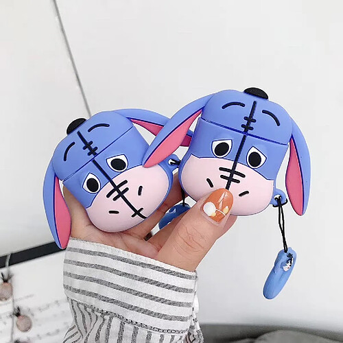 GUPBOO Airpods Coque Housse Étui Protecteur Compatible pour AirPods1/2-Silicone de dessin animé mignon petit âne