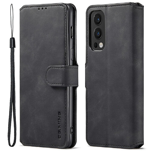 Etui en PU DG.MING style rétro avec support, noir pour votre OnePlus Nord 2 5G