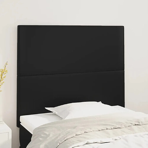 vidaXL Têtes de lit 2 pcs Noir 90x5x78/88 cm Similicuir