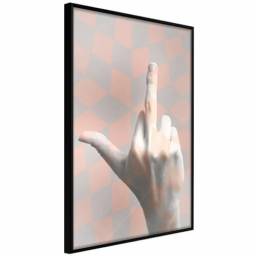 Paris Prix Affiche Murale Encadrée Middle Finger 30 x 45 cm Noir