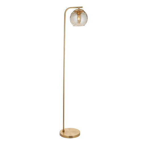 Endon Lampadaire Complet, Plaque Laiton Satiné, Verre Lustre Champagne