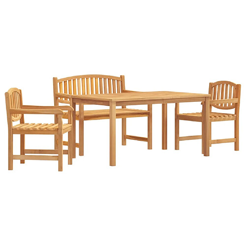 Maison Chic Ensemble de salle à manger de jardin 4 pcs,Table et chaises d'extérieur Bois de teck massif -GKD309720