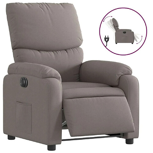 Maison Chic Fauteuil Relax pour salon, Fauteuil inclinable électrique Taupe Tissu -GKD69646