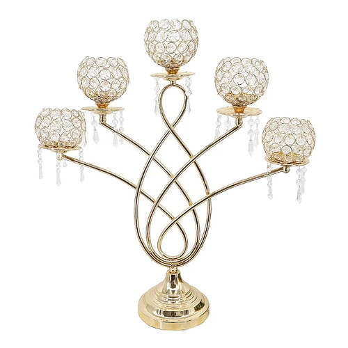 5 bras Cristal Photophore Bougeoirs pour Centres de Table, Décor À La Maison, Partie, de Mariage Chandelier, Pendaison de Crémaillère Cadeau