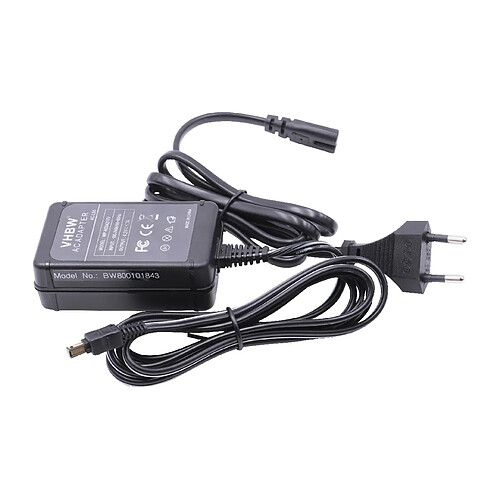 vhbw Bloc d'alimentation, chargeur adaptateur remplacement pour Sony AC-LS5, AC-LS5K pour appareil photo, caméra vidéo - Câble 2m