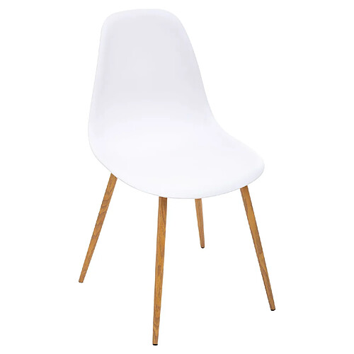 Toilinux Lot de 4 Chaises design scandinave Taho - Blanc