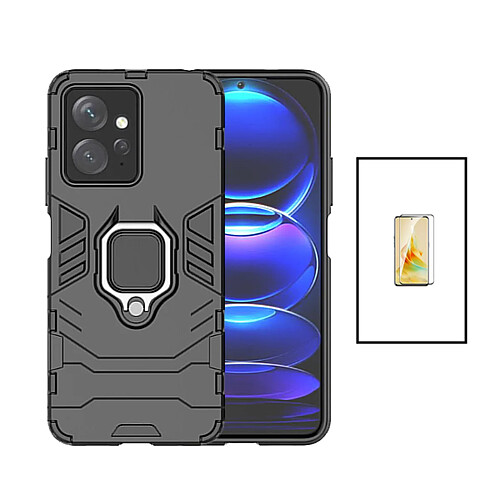 PHONECARE Kit Film Verre Trempé 5D Full Cover + Coque 3X1 Military Defender pour Xiaomi Redmi Note 12 4G - Noir