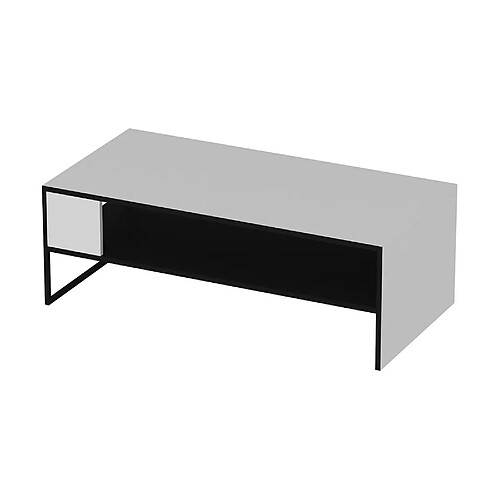 Helloshop26 Table basse rectangulaire avec espace de rangement 42 x 120 x 60 cm noir / blanc 03_0008482