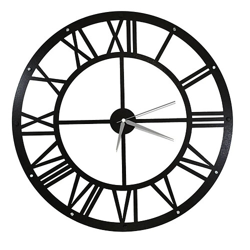 EPIKASA Horloge Murale Vintage 2, Noir, Métal, 50x0,16x50 cm