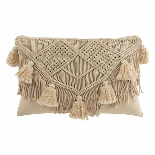 Paris Prix Coussin Déco Cosy avec Franges - Beige