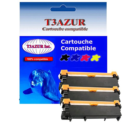 3 Toners Laser compatibles pour Brother MFC L2700DN, MFC L2700DW, TN2320 - 2 600 pages - T3AZUR