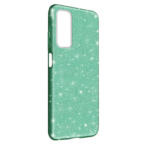 Avizar Coque Huawei P smart 2021 Paillette Amovible Silicone Semi-rigide vert