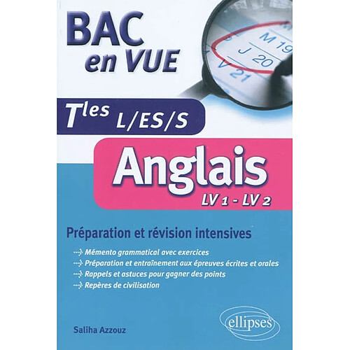 Anglais LV1-LV2, terminales L, ES, S : préparation et révision intensives · Occasion