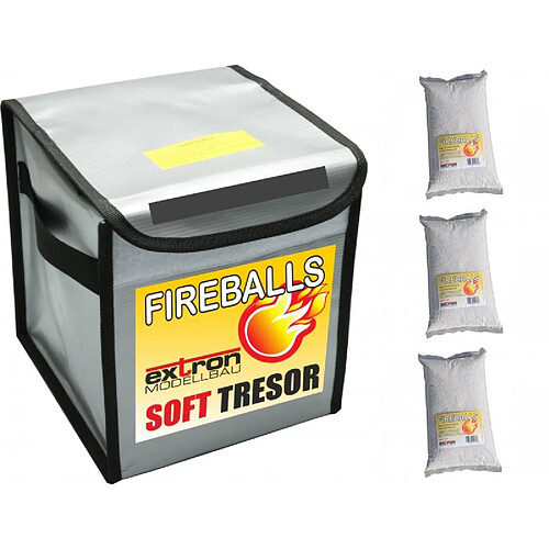 Caisse Anti-incendie Lipos FIREBALLS Soft Caisse incl. 3 x 1 litre FIREBALLS - Pichler