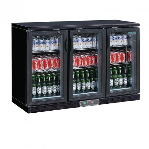 Arrière Bar Réfrigéré 3 Portes Pivotantes 330 L - Polar - R600a - Acier peint3330Vitrée/battante 1350x520x900mm