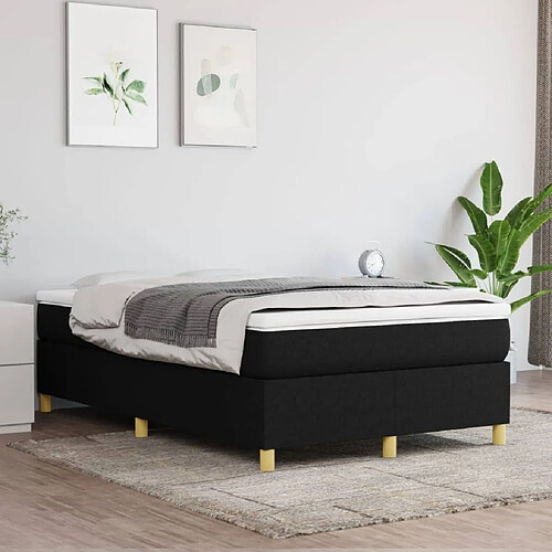 Maison Chic Lit Adulte - Lit simple Lit à sommier tapissier avec matelas moelleux - Meuble de Chambre - Noir 120x200 cm Tissu -MN97465