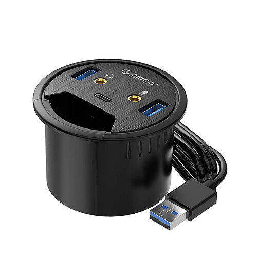 Universal Bague de câble de bureau USB 3.0 moyeu avec casque microphone port type C lecteur de carte OTG adaptateur distributeur pour ordinateurs portables accessoires | Hub USB