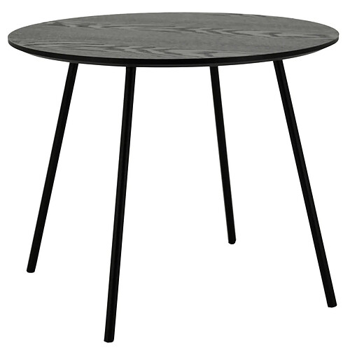 Aubry Gaspard Table ronde avec plateau plaquage frêne noir.