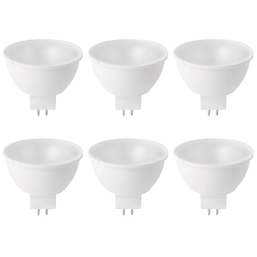 Lot 6 Ampoules réflecteur LED GU5.3 Eclairage 5W blanc chaud