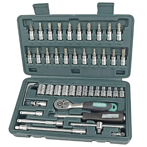 Brüder Mannesmann Kit de clé à cliquet 46 pièces 1/4"