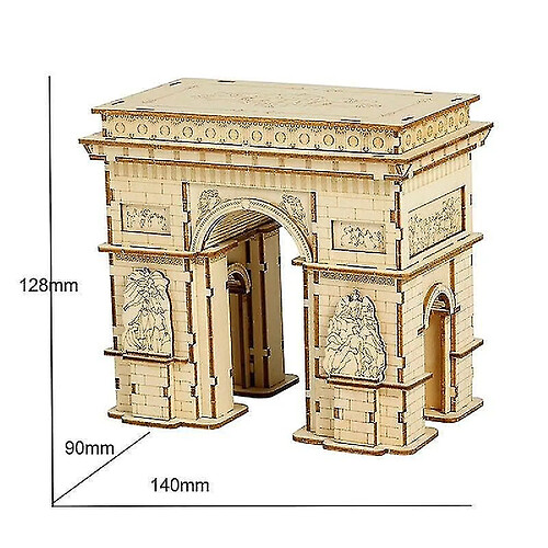 Universal Jeu de puzzle 3D en bois Arc de Triomphe Modèle Jouets Cadeaux pour enfants Puzzle (Or)