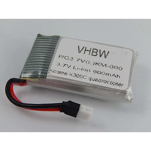 vhbw Li-Ion Batterie 600mAh (3.7V) pour drone, quadrirator Koome K300C Quadrocopter