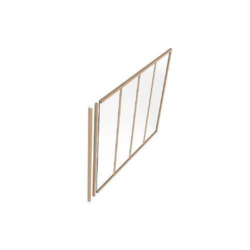 Vente-Unique Poteau de terminaison pour verrière en aluminium thermolaqué - H105 cm - Naturel clair - BAYVIEW