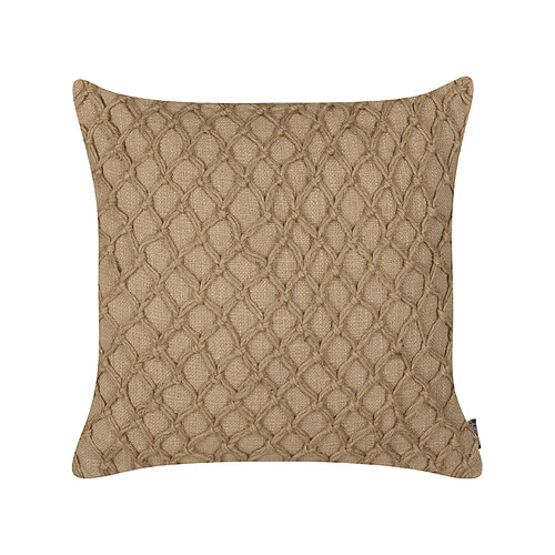 Beliani Coussin COLLOMIA Bouclé 45 x 45 cm Géométrique Beige