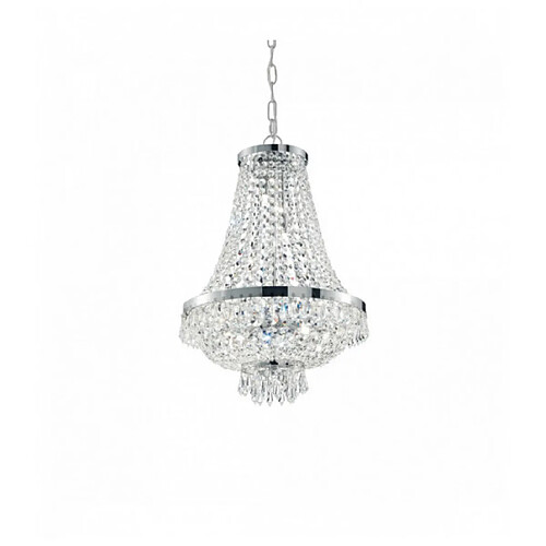 Ideal Lux Suspension Chromée en cristal CAESAR 9 ampoules