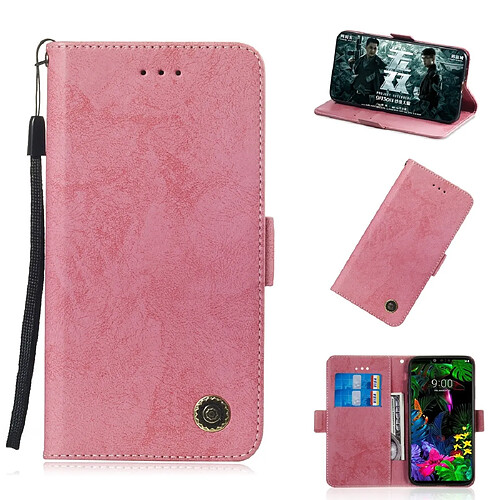 Wewoo Housse Coque Etui en cuir multifonctionnel avec rabat horizontal fente pour carte et support LG G8 ThinQ rose