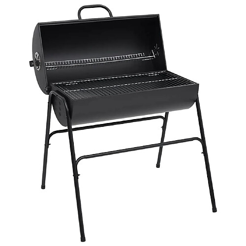 vidaXL Gril à baril avec 2 grilles de cuisson Noir 80x95x90 cm Acier