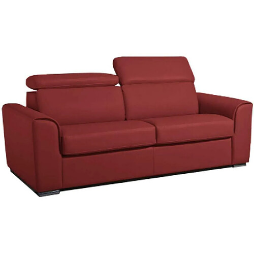 Inside 75 Canapé convertible express IMOLA couchage 120 cm matelas 18cm velours rouge